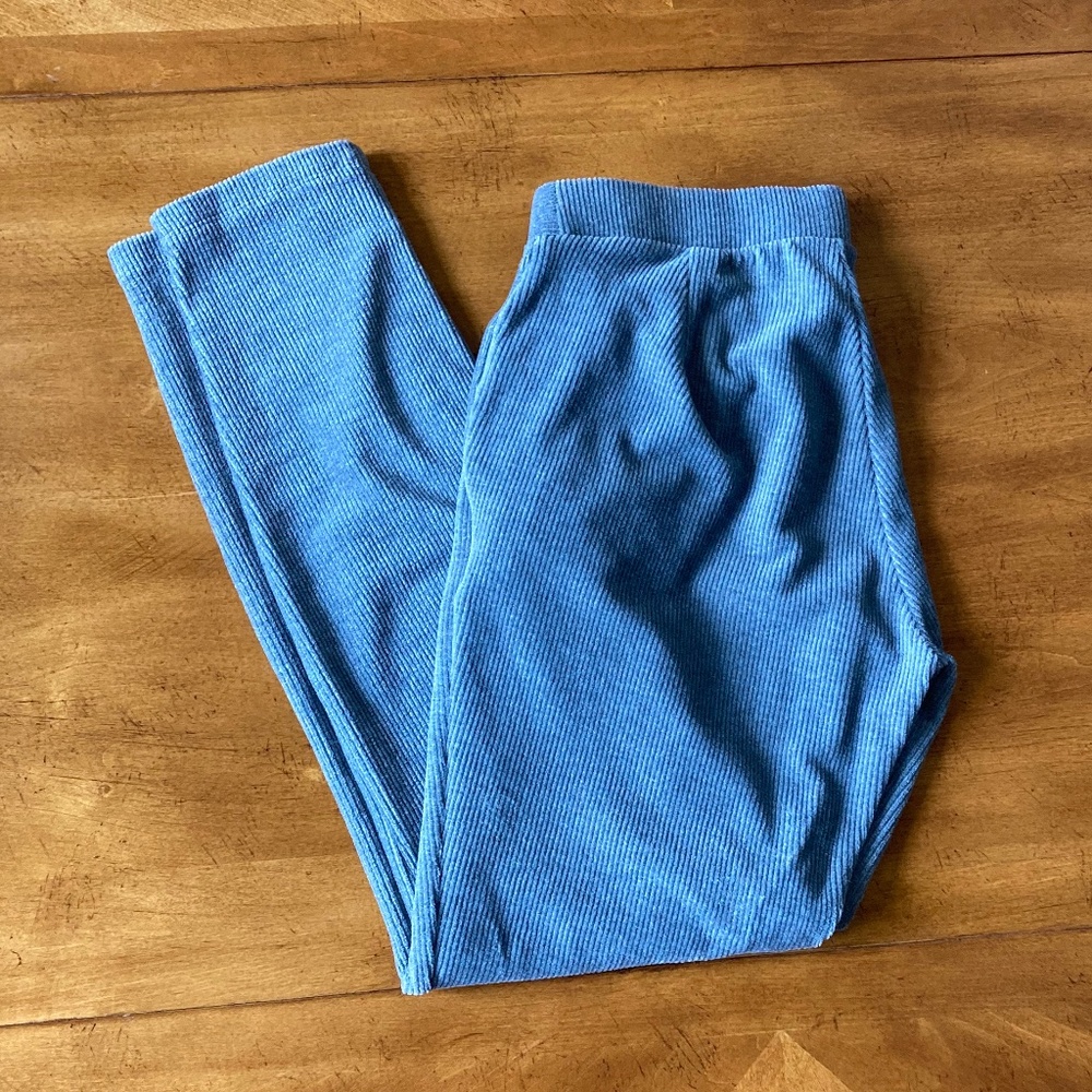 Lands‘ End Gray Leggings S  Sport Knit Straight Leg Pockets